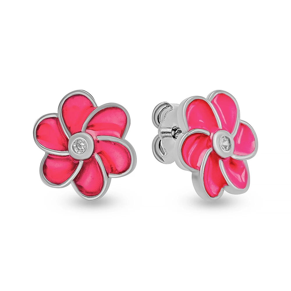 Серьги детские с фианитами из серебра 925 пробы 1