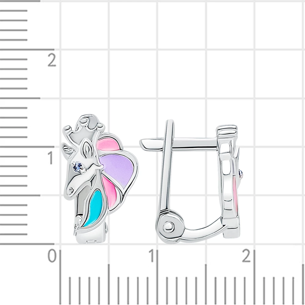 Серьги детские с фианитами из серебра 925 пробы 2