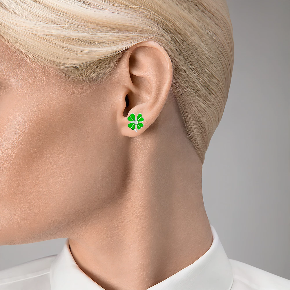 Серьги детские с фианитами из серебра 925 пробы 3