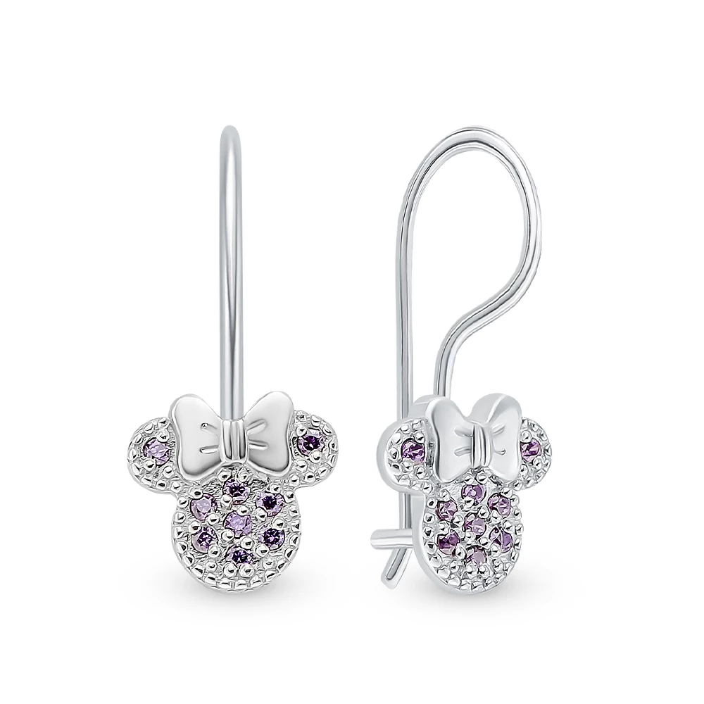 Серьги детские с фианитами из серебра 925 пробы 1