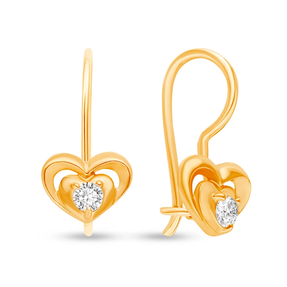 Серьги детские с фианитами из серебра 925 пробы 1