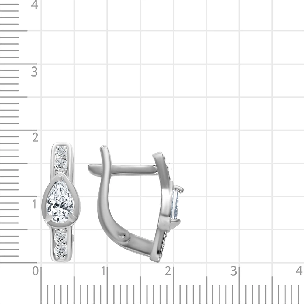 Серьги детские с фианитами из серебра 925 пробы 3