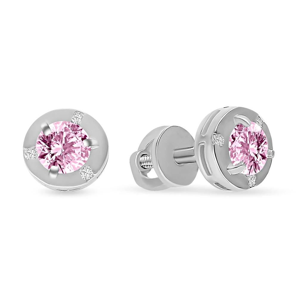 Серьги детские с фианитами из серебра 925 пробы 1