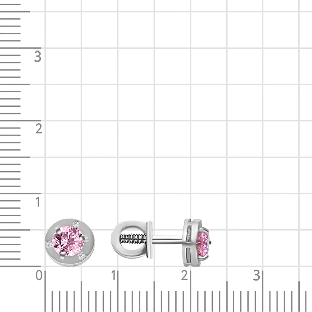 Серьги детские с фианитами из серебра 925 пробы 2