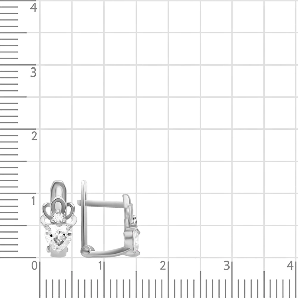 Серьги детские с фианитами из серебра 925 пробы 2