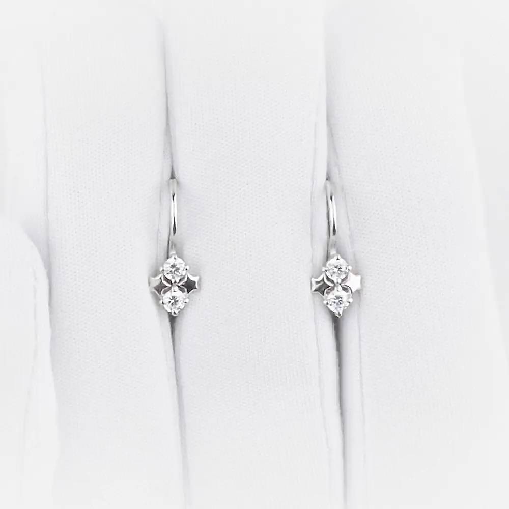 Серьги детские с цирконами из серебра 925 пробы 1