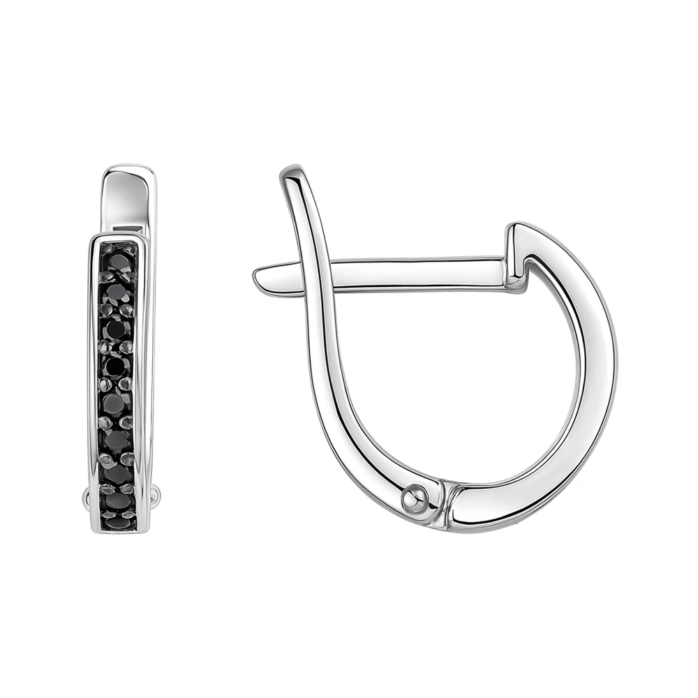 Серьги детские с фианитами из серебра 925 пробы