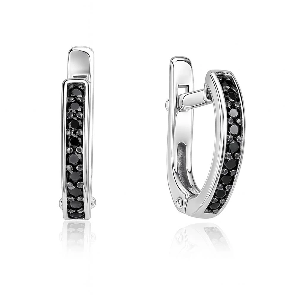 Серьги детские с фианитами из серебра 925 пробы