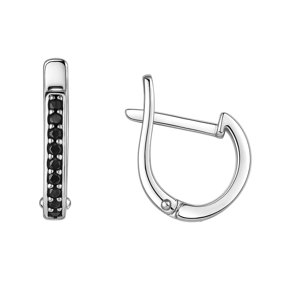 Серьги детские с фианитами из серебра 925 пробы