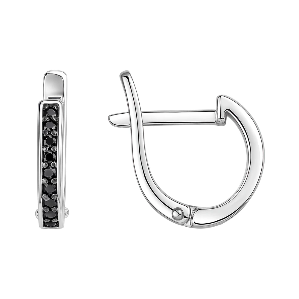 Серьги детские с фианитами из серебра 925 пробы