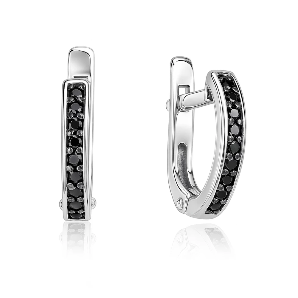 Серьги детские с фианитами из серебра 925 пробы