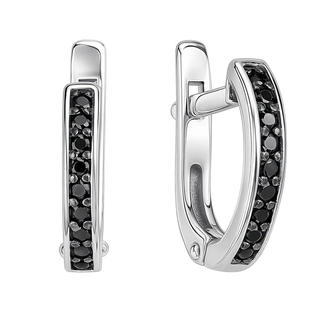 Серьги детские с фианитами из серебра 925 пробы