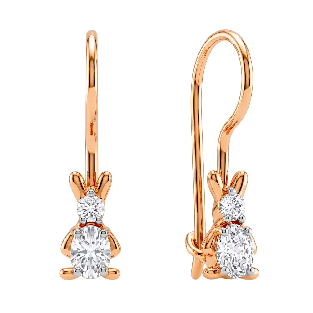 Серьги детские с фианитами из серебра 925 пробы