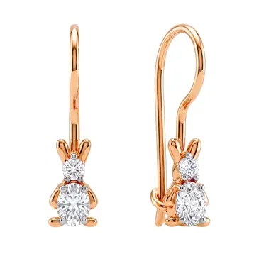 Серьги детские с фианитами из серебра 925 пробы