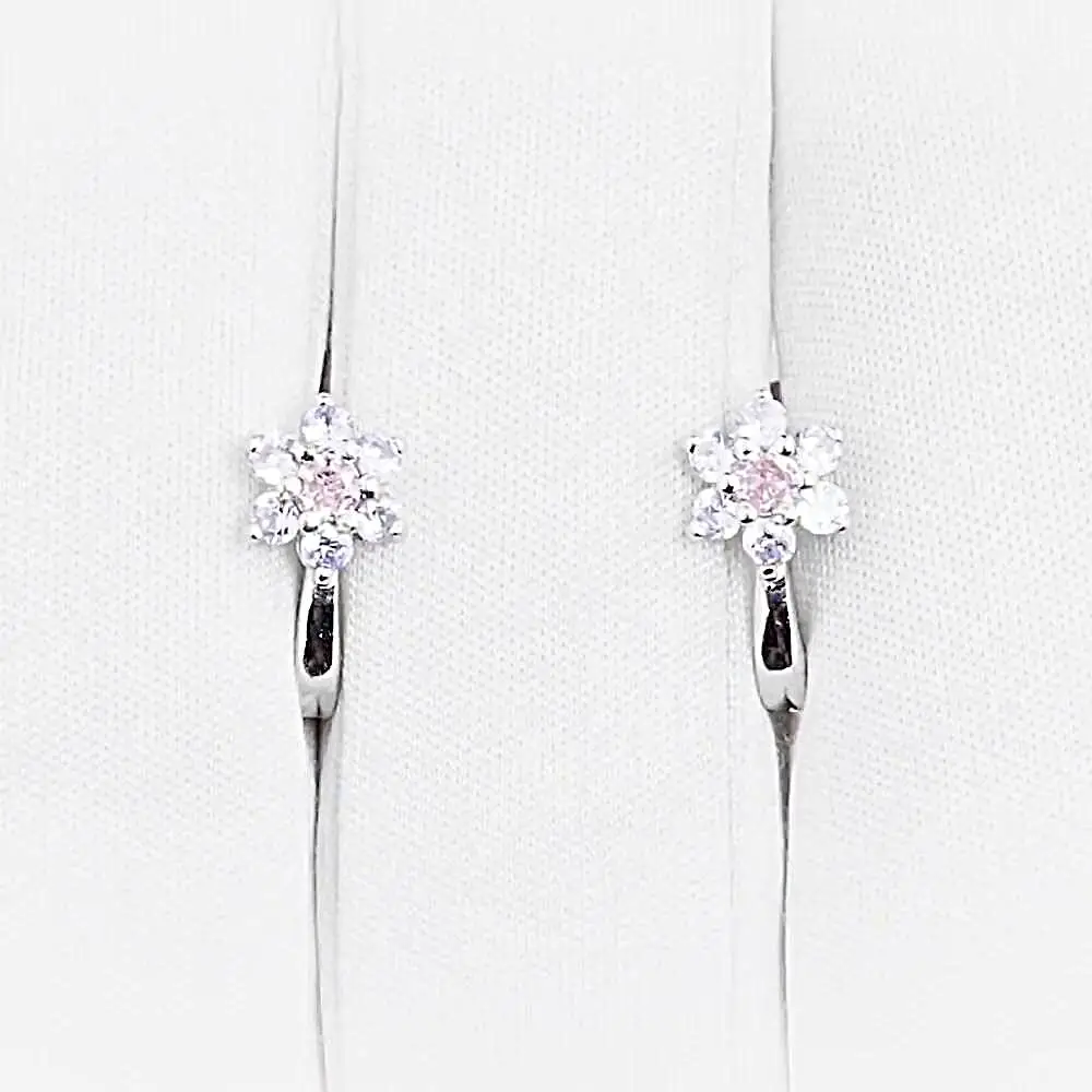 Серьги детские с фианитами из серебра 925 пробы 2