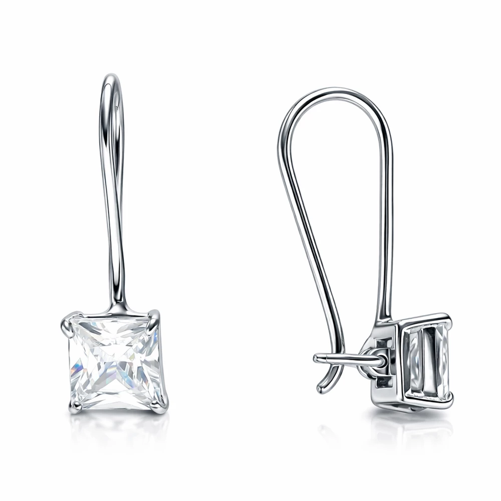 Серьги детские с фианитами из серебра 925 пробы