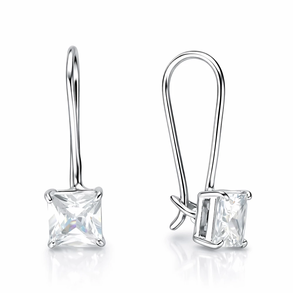 Серьги детские с фианитами из серебра 925 пробы