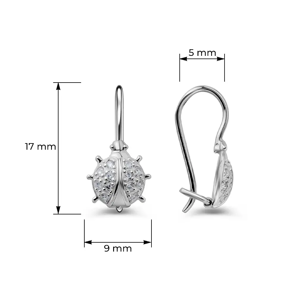 Серьги детские с фианитами из серебра 925 пробы 3