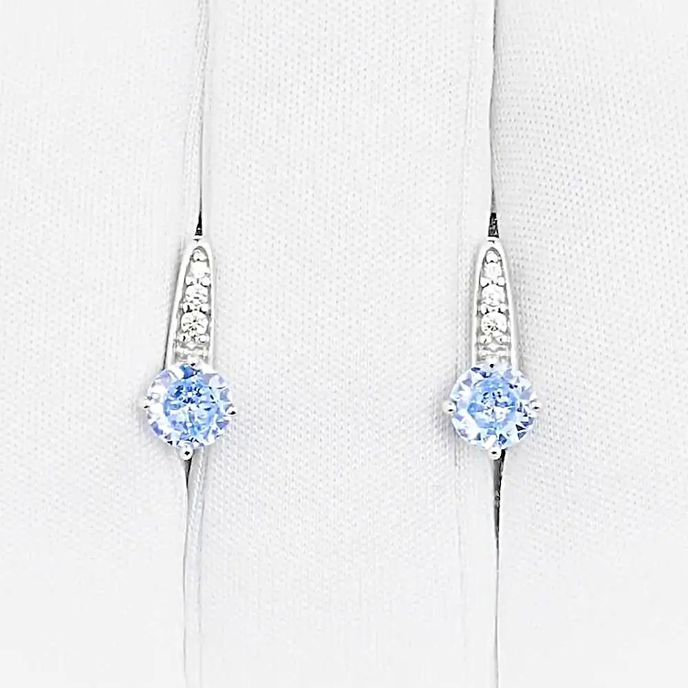Серьги детские с фианитами из серебра 925 пробы 2