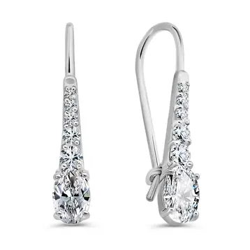 Серьги детские с фианитами из серебра 925 пробы
