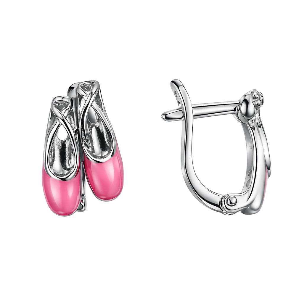 Серьги детские с фианитами из серебра 925 пробы