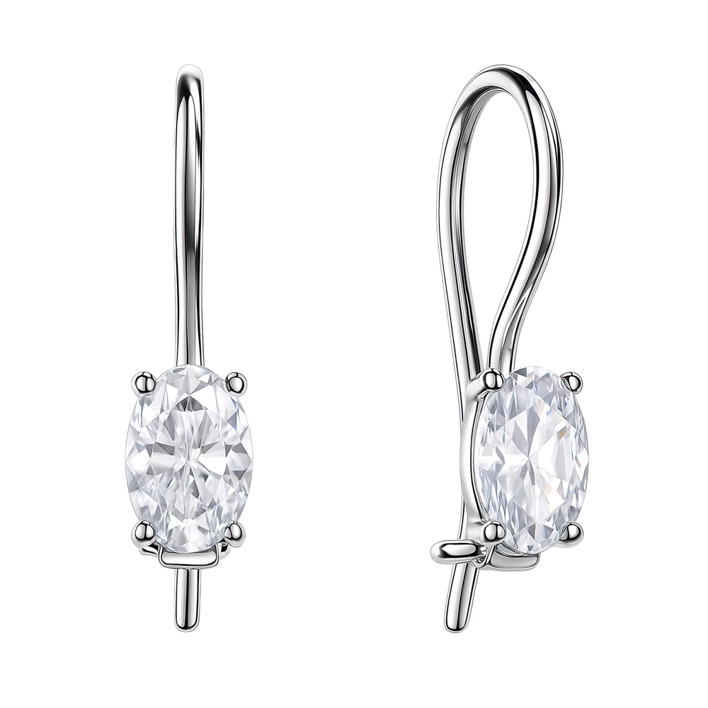 Серьги детские с фианитами из серебра 925 пробы