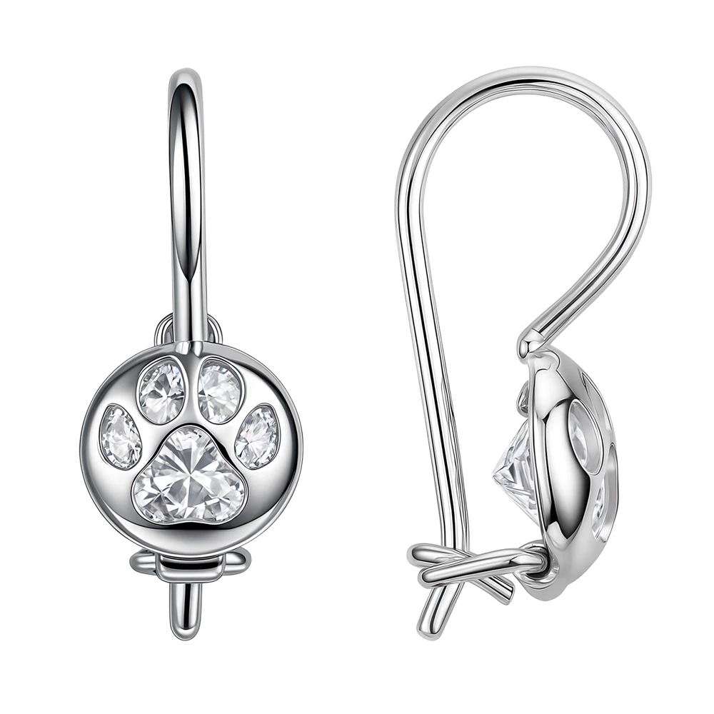 Серьги детские с фианитами из серебра 925 пробы