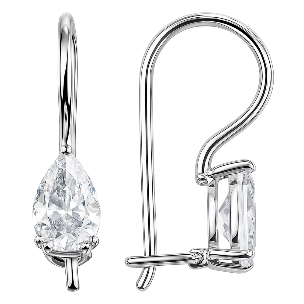 Серьги детские с фианитами из серебра 925 пробы