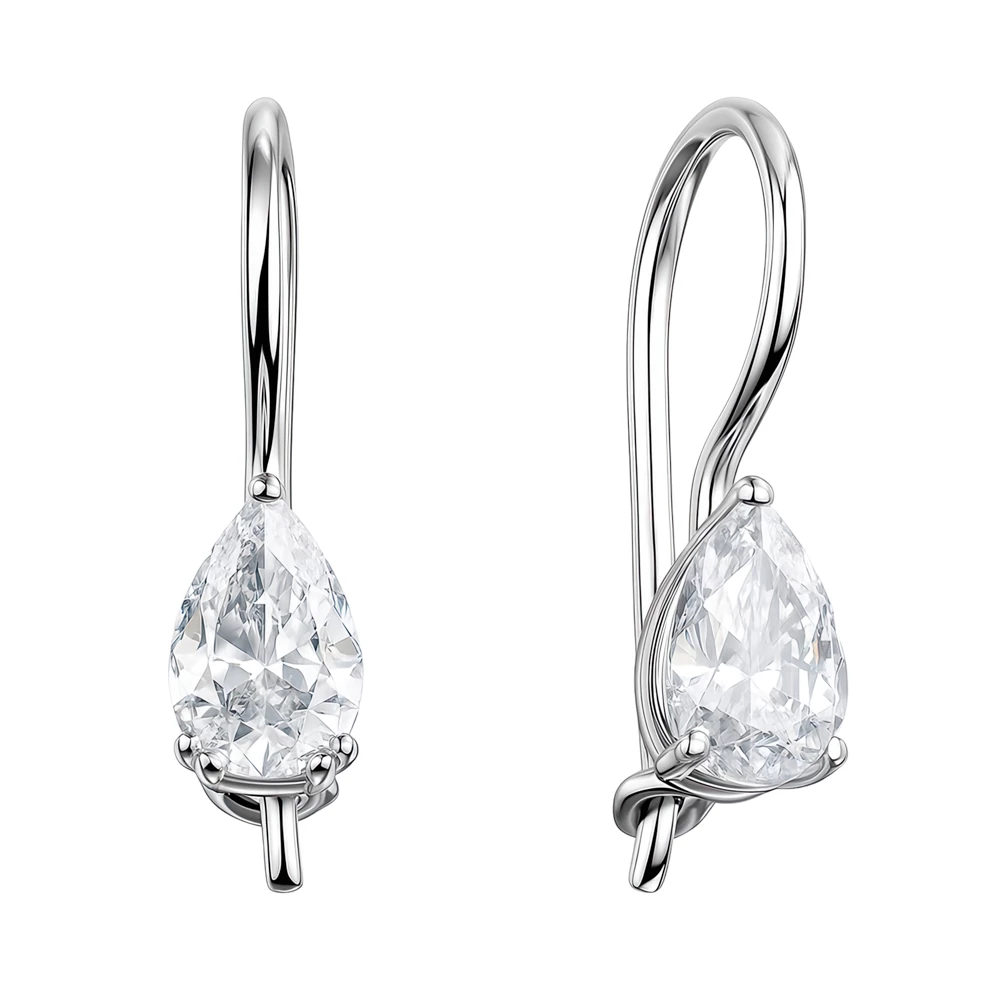 Серьги детские с фианитами из серебра 925 пробы