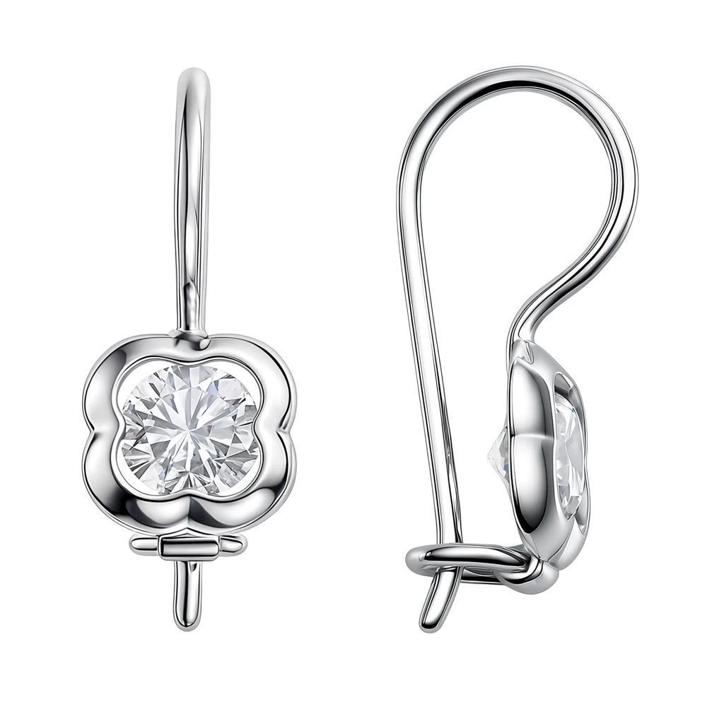 Серьги детские с фианитами из серебра 925 пробы