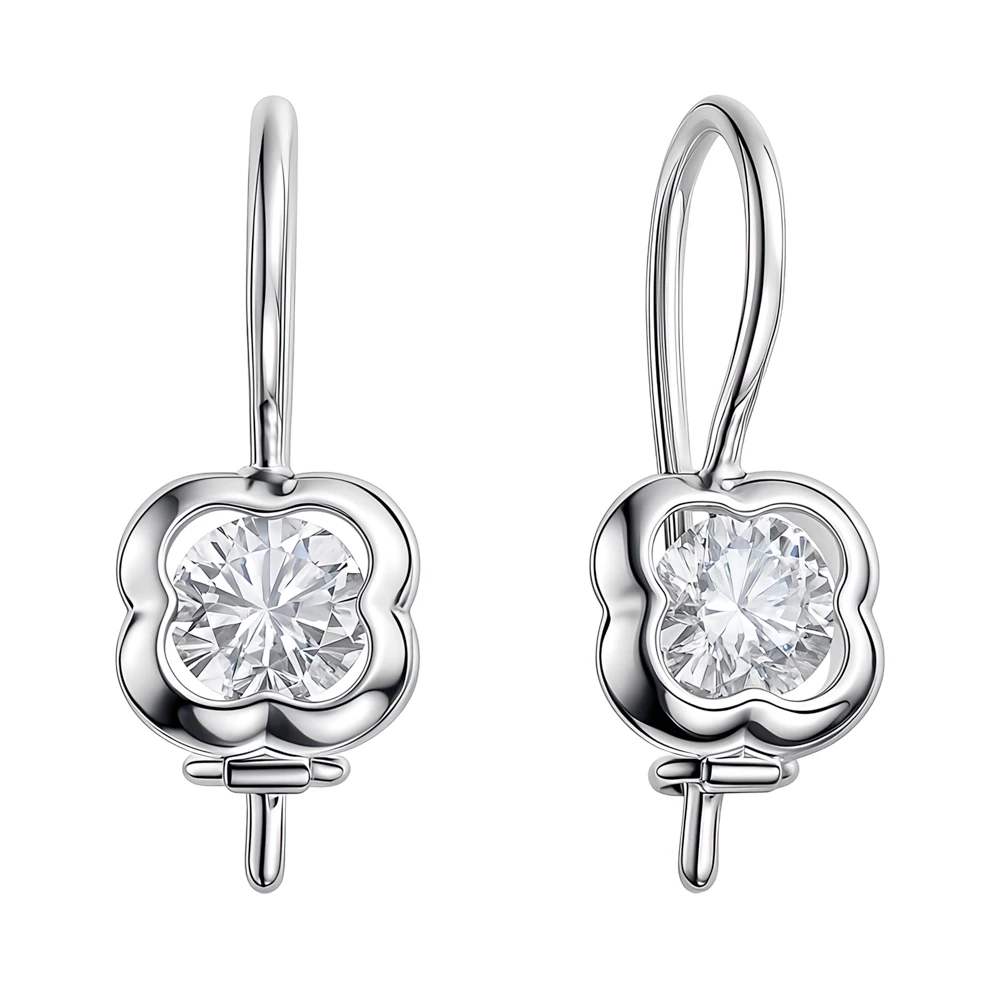 Серьги детские с фианитами из серебра 925 пробы