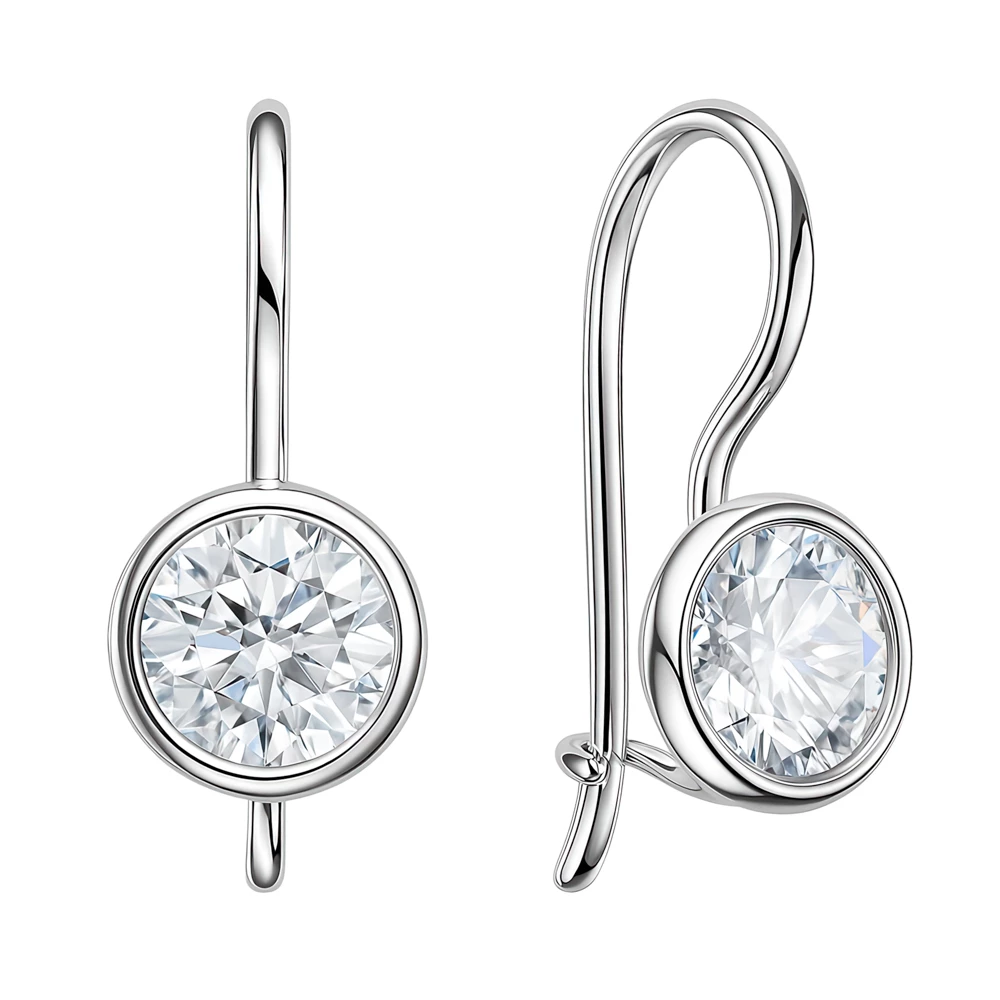 Серьги детские с фианитами из серебра 925 пробы