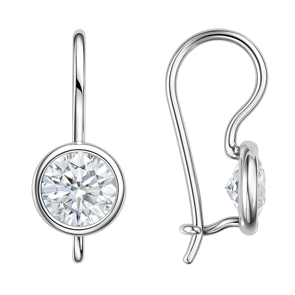 Серьги детские с фианитами из серебра 925 пробы