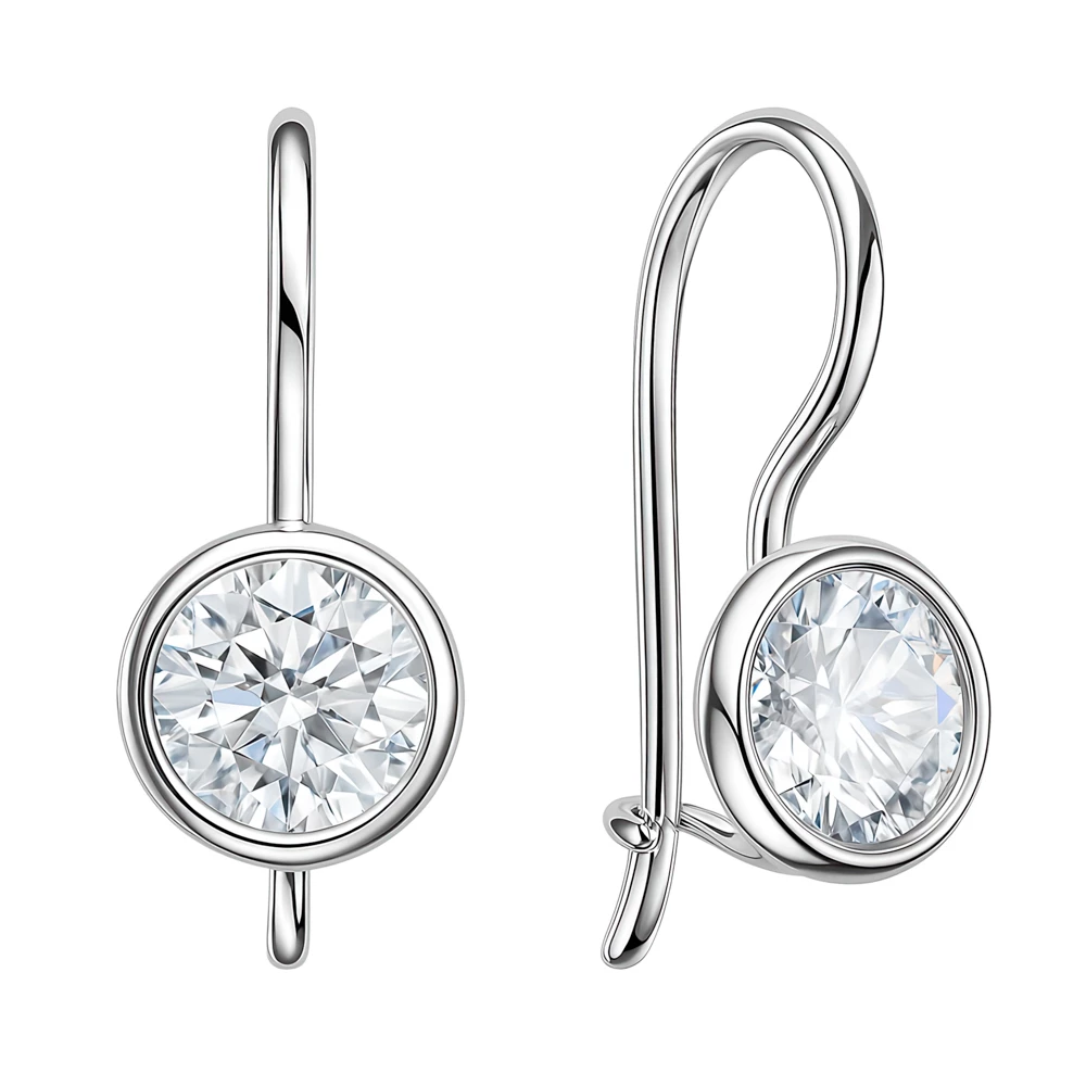 Серьги детские с фианитами из серебра 925 пробы