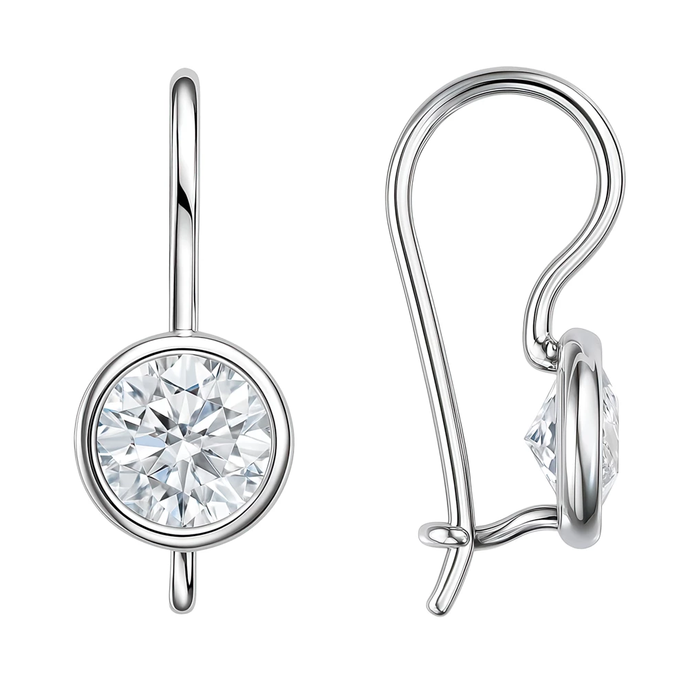 Серьги детские с фианитами из серебра 925 пробы