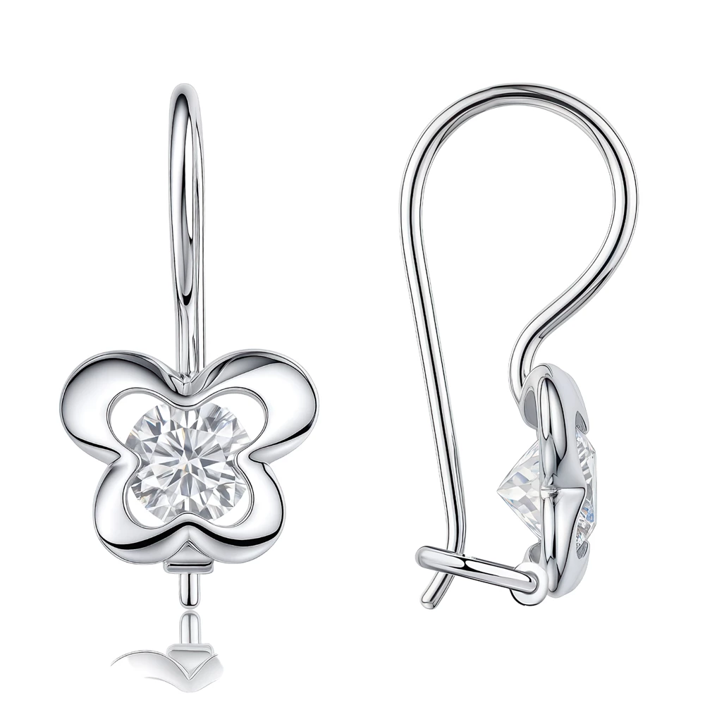 Серьги  Бабочка детские с фианитами из серебра 925 пробы