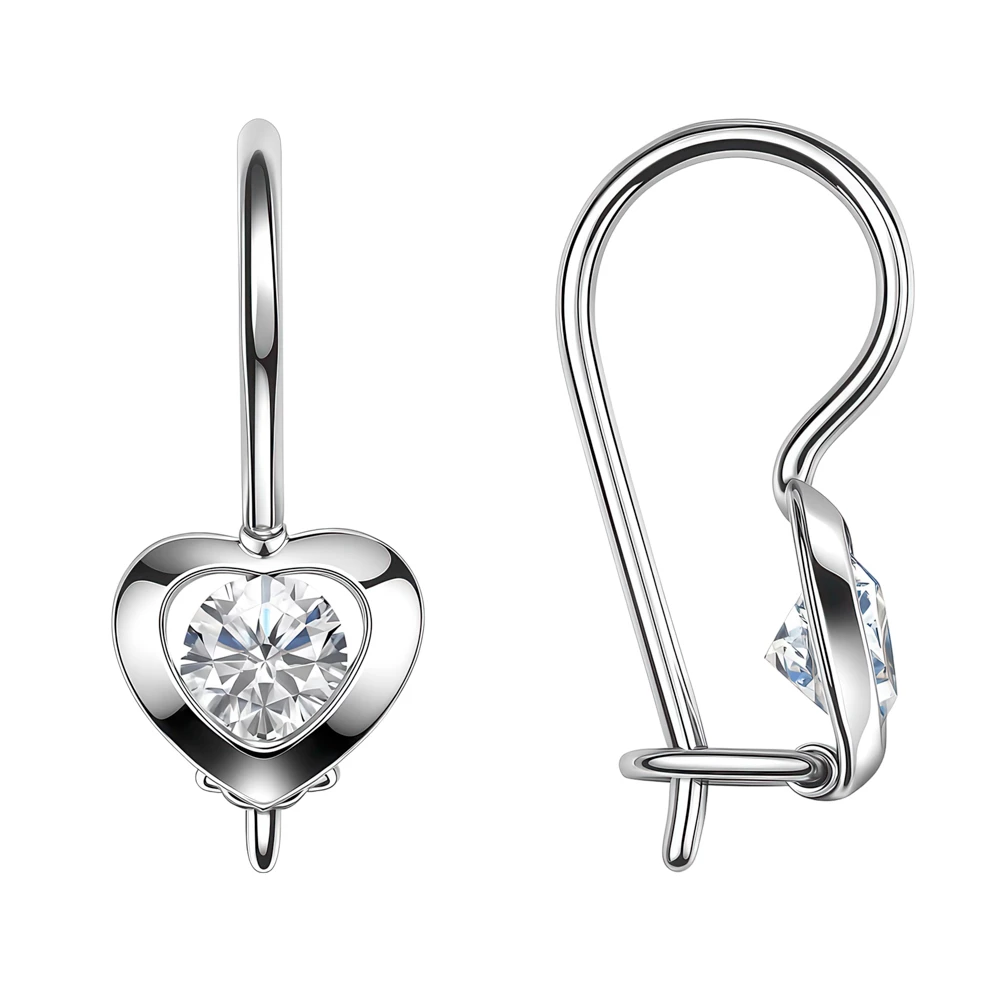 Серьги детские с фианитами из серебра 925 пробы