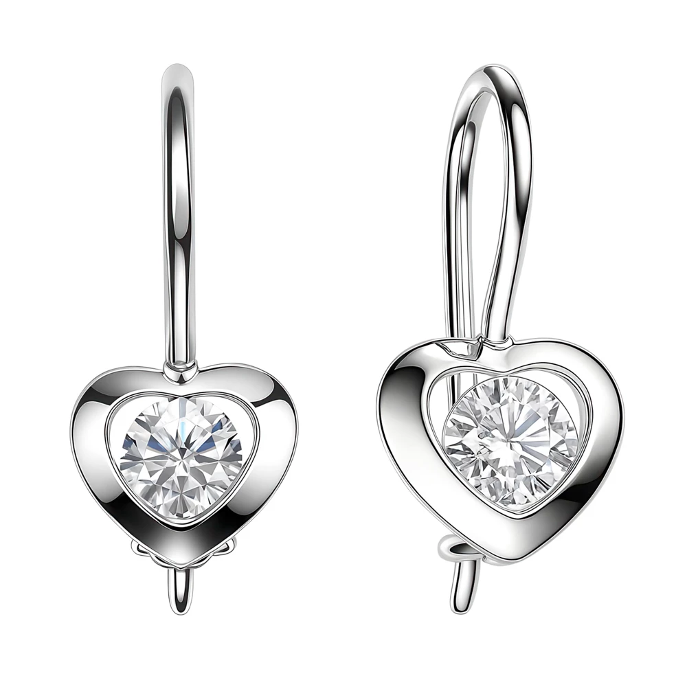 Серьги детские с фианитами из серебра 925 пробы