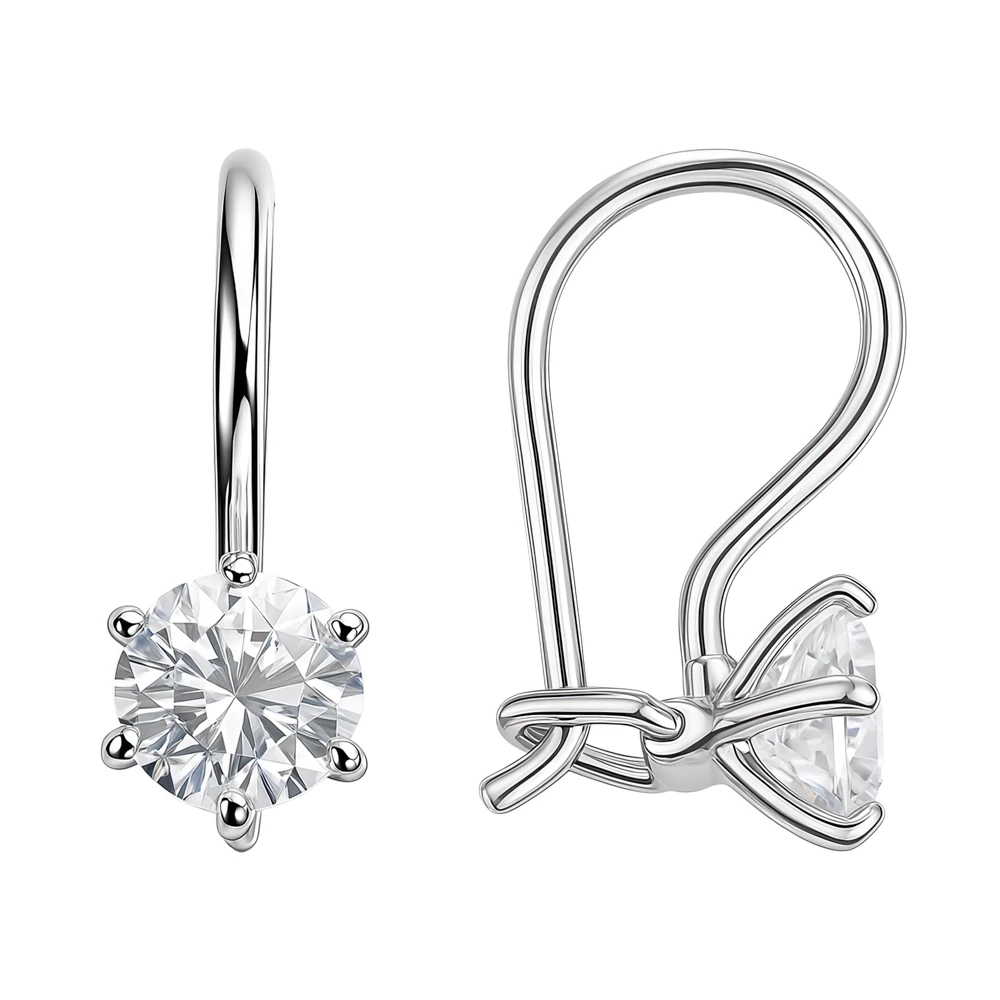 Серьги детские с фианитами из серебра 925 пробы