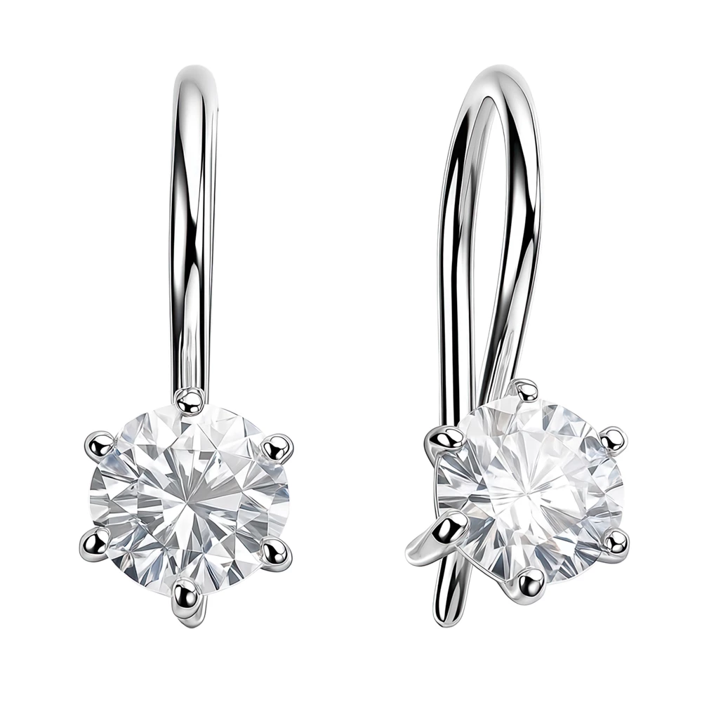 Серьги детские с фианитами из серебра 925 пробы