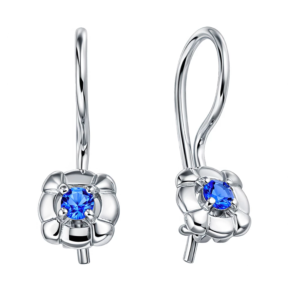 Серьги детские с фианитами из серебра 925 пробы