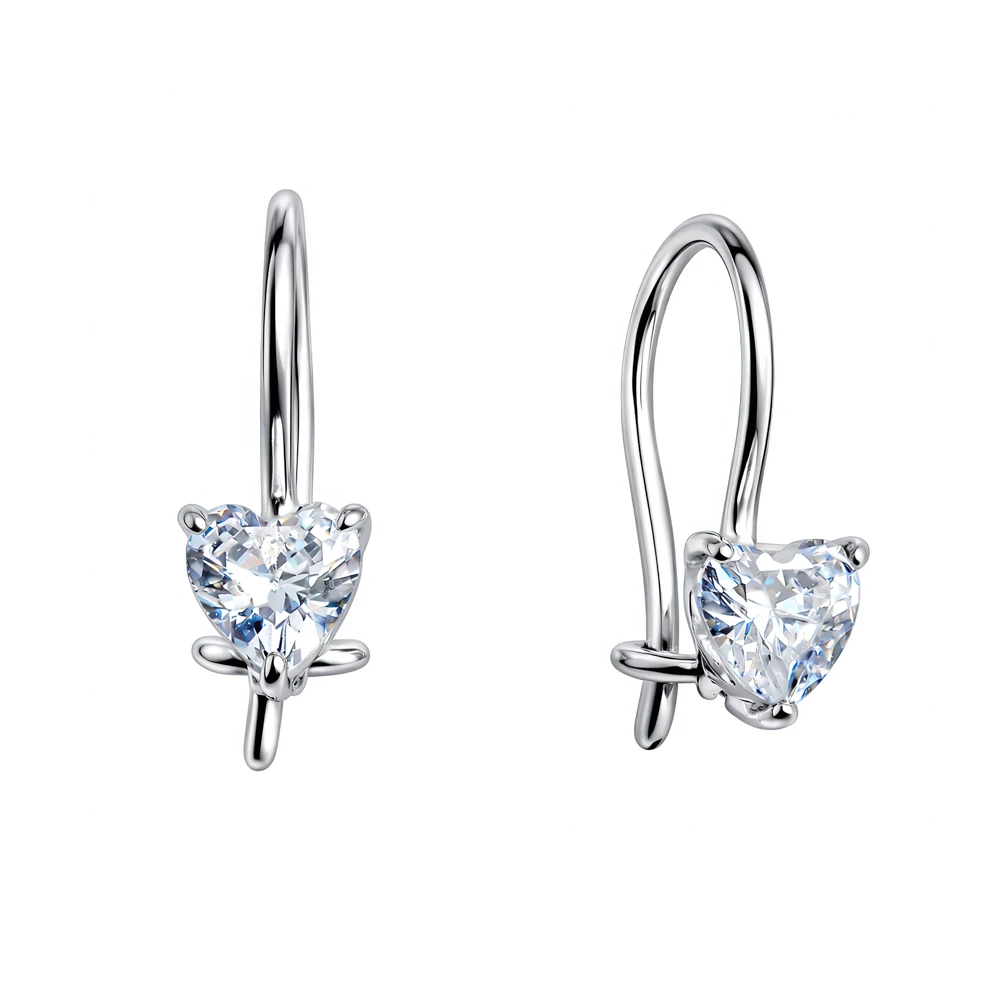 Серьги детские с фианитами из серебра 925 пробы