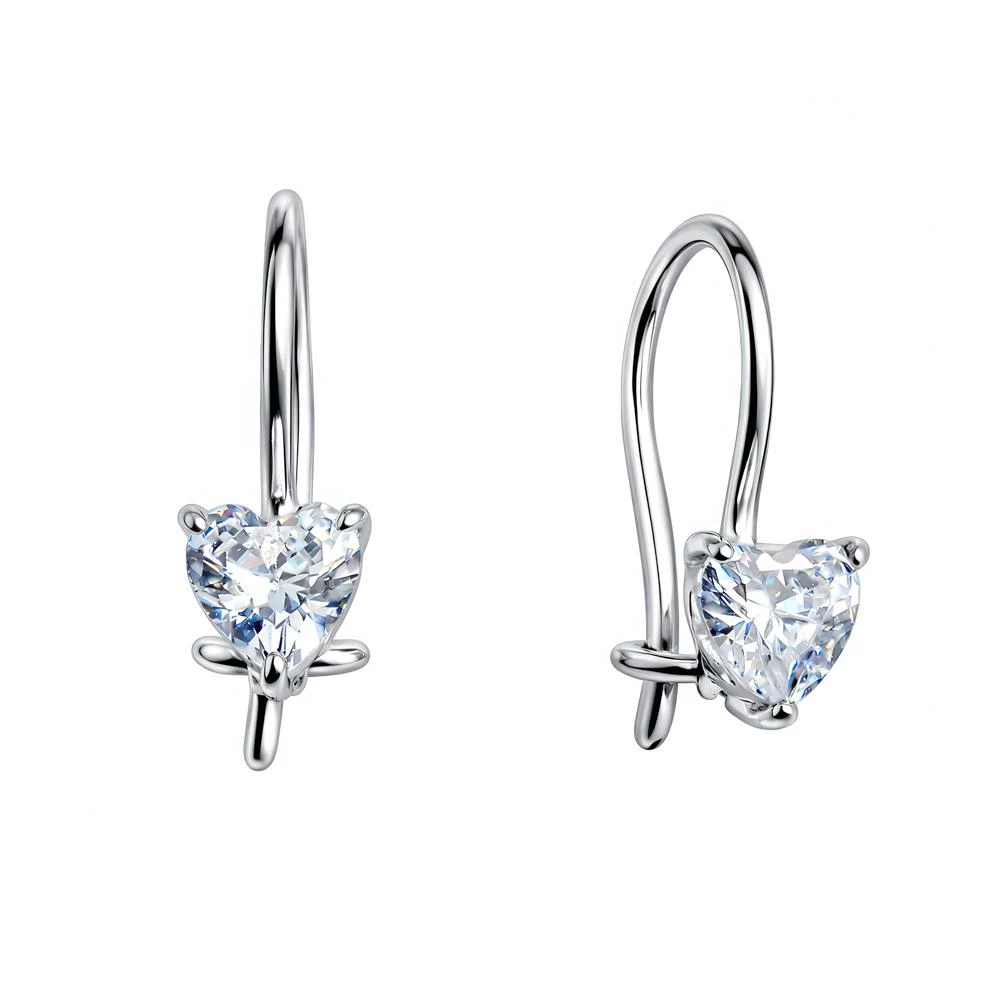 Серьги детские с фианитами из серебра 925 пробы