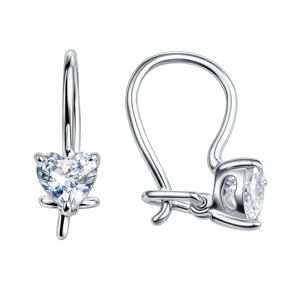 Серьги детские с фианитами из серебра 925 пробы