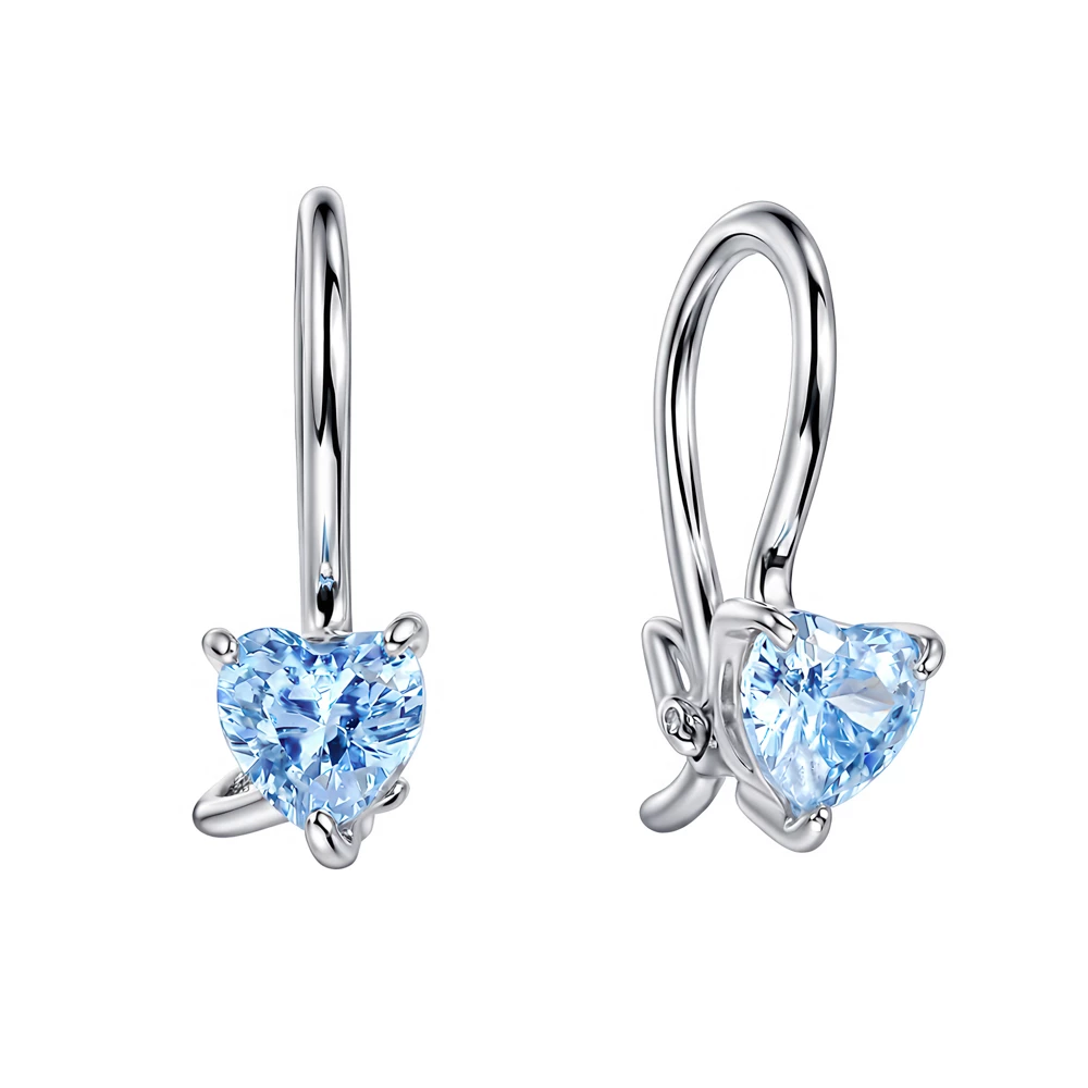 Серьги детские с фианитами из серебра 925 пробы