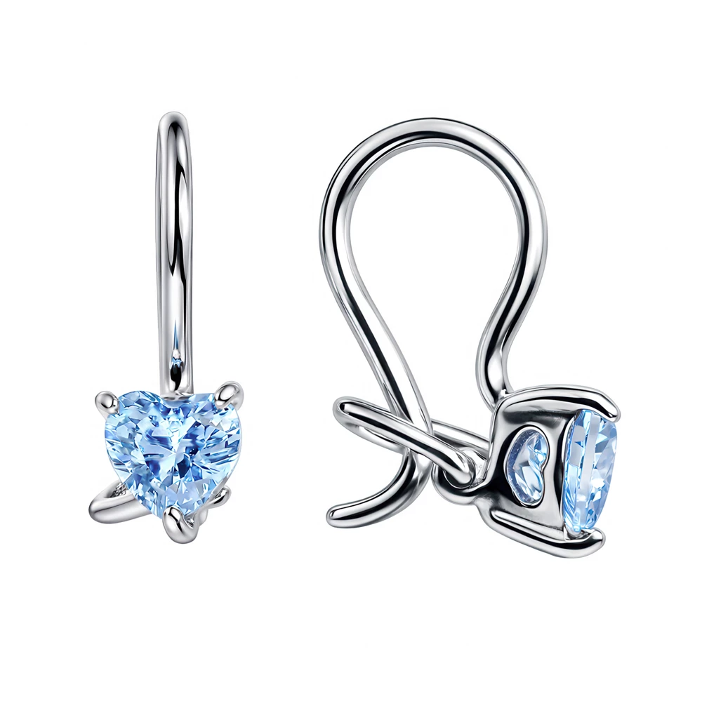 Серьги детские с фианитами из серебра 925 пробы