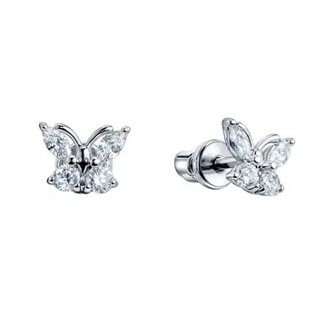 Серьги детские с фианитами из серебра 925 пробы