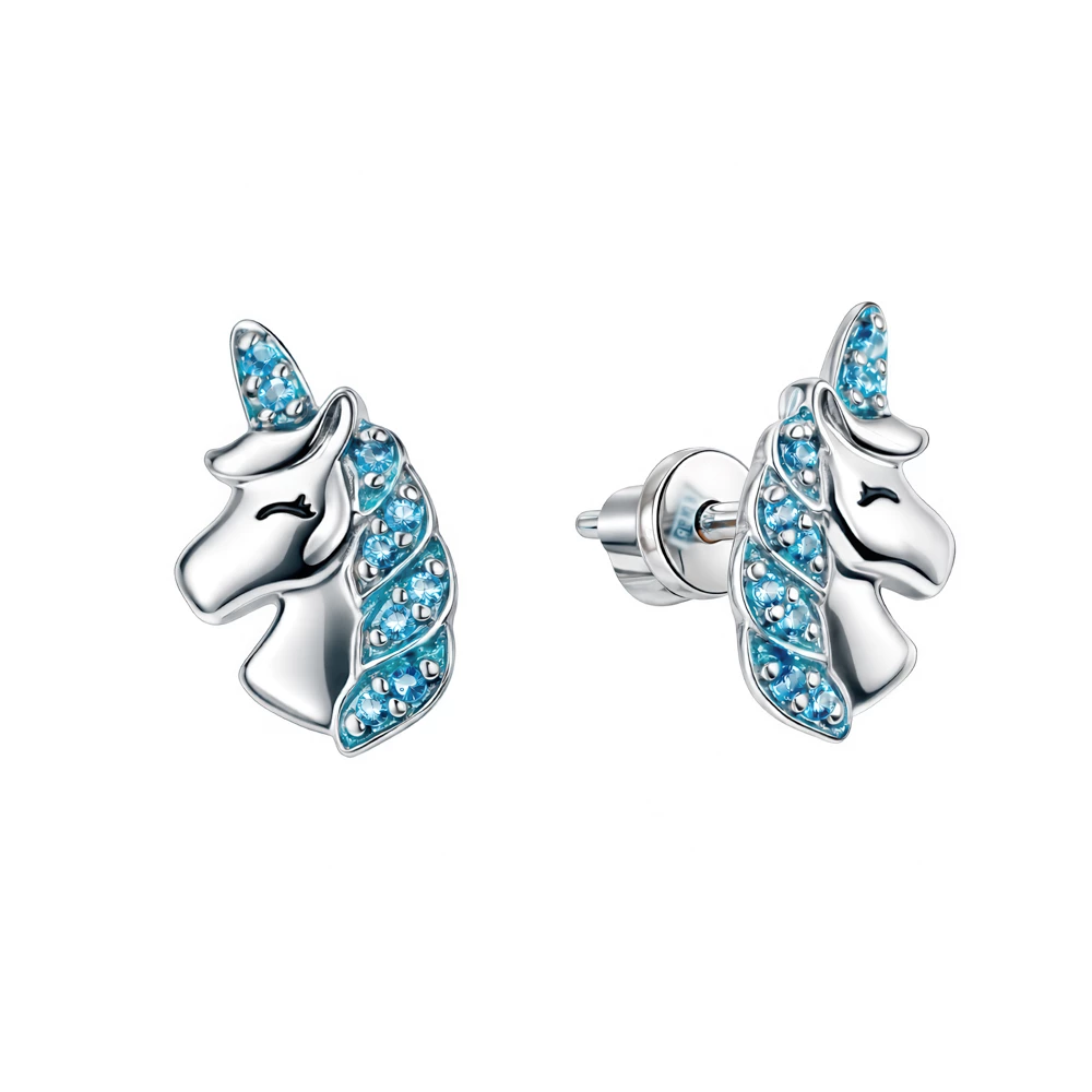 Серьги детские с фианитами из серебра 925 пробы