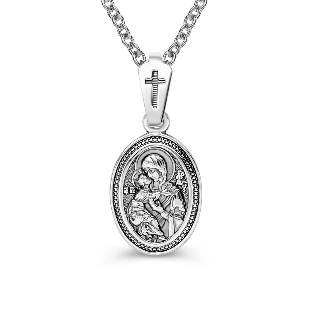 Икона Владимирская из серебра 925 пробы