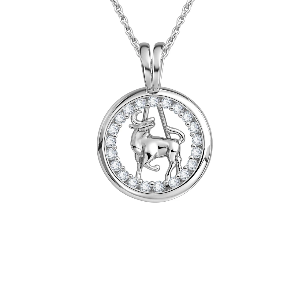 Подвес Телец с фианитами из серебра 925 пробы